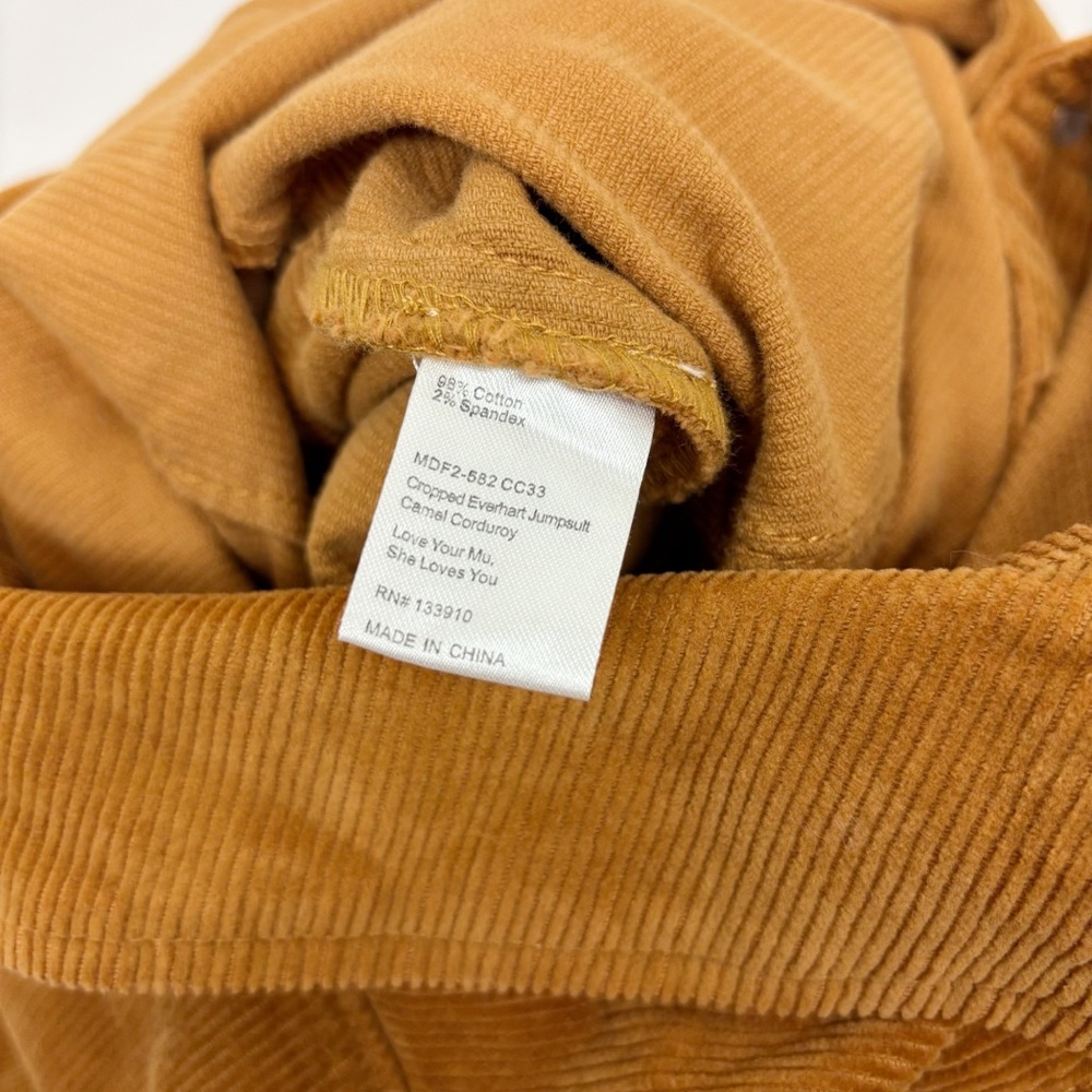Show Me Your MuMu Cropped Everhart Jumpsuit in Camel Corduroy Size XL - Picture 8 of 11